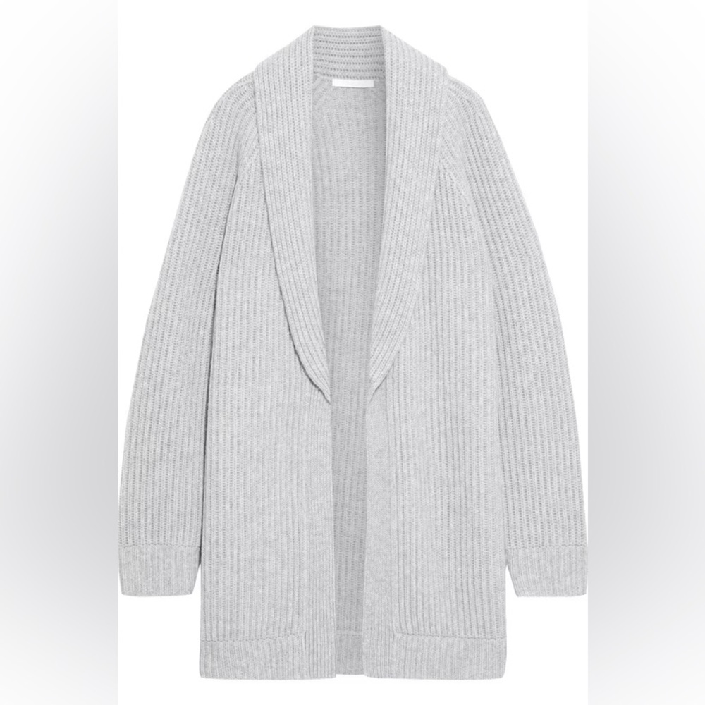 Helmut Lang Ribbed Wool and Cashmere Blend Cardigan